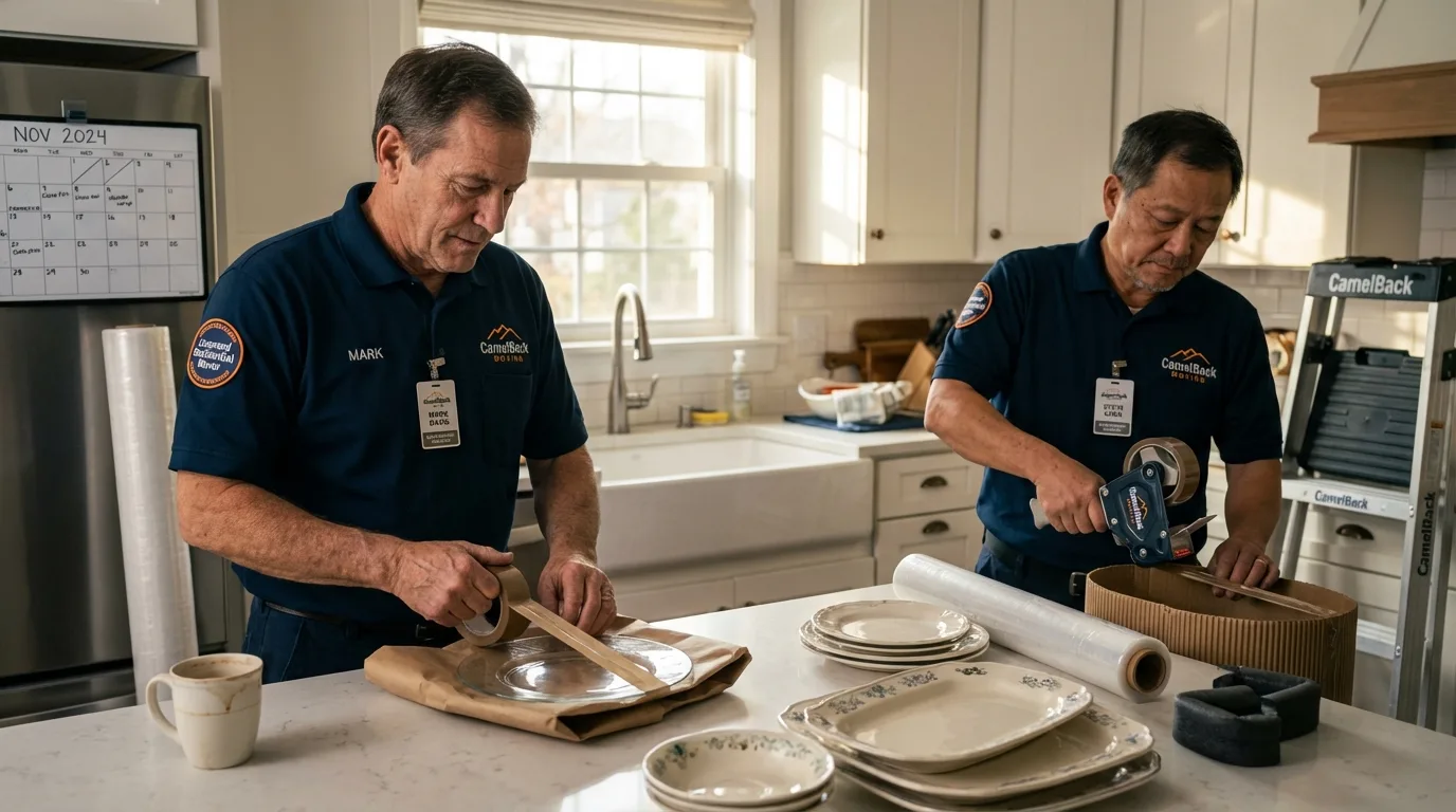 Professional crew packing kitchen dishware in West Palm Beach, FL